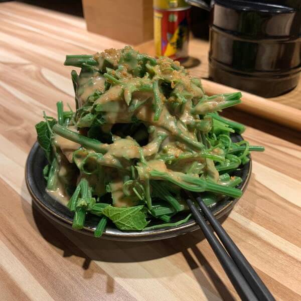 [台北中和] 藏味拉麵。捷運景安站美食。巷弄中濃厚純正日本拉麵。胡麻龍鬚菜