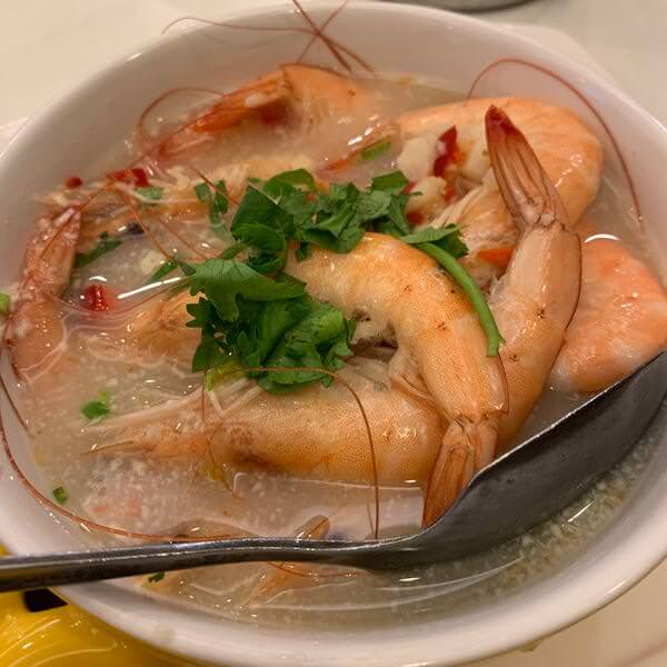 全家福客家菜館竹北館。香檸鮮蝦