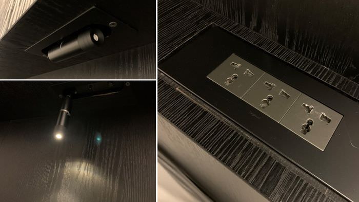 台南東區住宿/老爺行旅The Place Tainan/台南住宿飯店酒店推薦/設計風格結合在地元素飯店床頭櫃插座手電筒